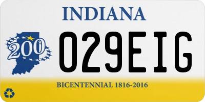 IN license plate 029EIG