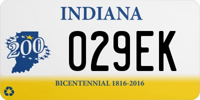 IN license plate 029EK