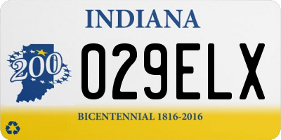 IN license plate 029ELX