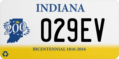 IN license plate 029EV