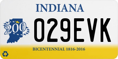 IN license plate 029EVK