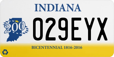 IN license plate 029EYX