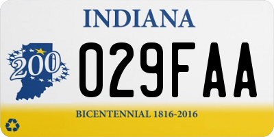 IN license plate 029FAA