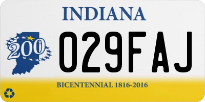 IN license plate 029FAJ