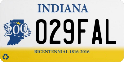 IN license plate 029FAL