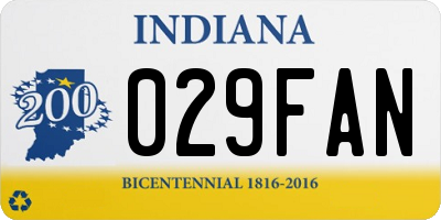 IN license plate 029FAN