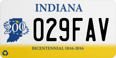 IN license plate 029FAV