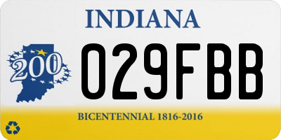 IN license plate 029FBB