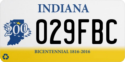 IN license plate 029FBC