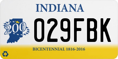 IN license plate 029FBK