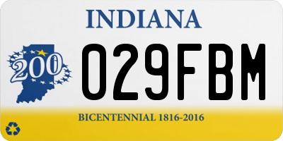 IN license plate 029FBM