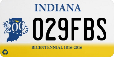 IN license plate 029FBS
