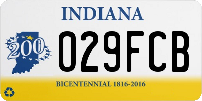 IN license plate 029FCB