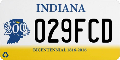 IN license plate 029FCD