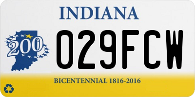 IN license plate 029FCW