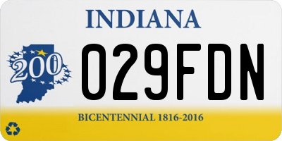 IN license plate 029FDN