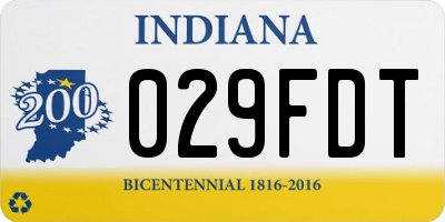 IN license plate 029FDT