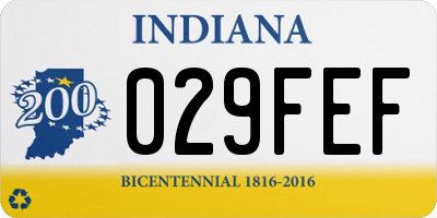 IN license plate 029FEF