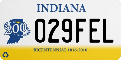 IN license plate 029FEL