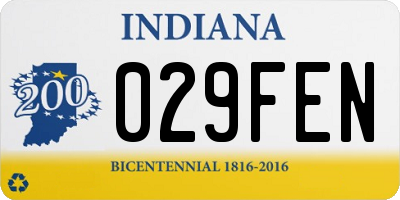 IN license plate 029FEN