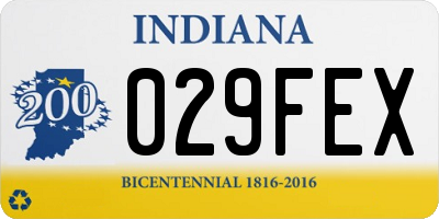 IN license plate 029FEX