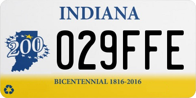 IN license plate 029FFE