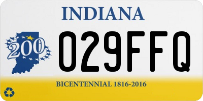 IN license plate 029FFQ