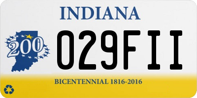 IN license plate 029FII