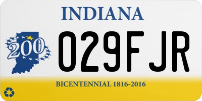 IN license plate 029FJR