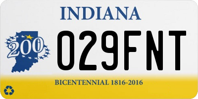 IN license plate 029FNT