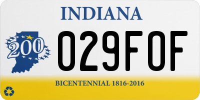 IN license plate 029FOF