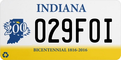 IN license plate 029FOI