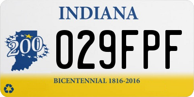 IN license plate 029FPF