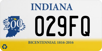 IN license plate 029FQ