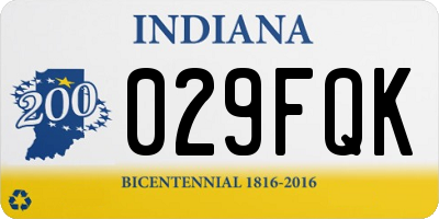 IN license plate 029FQK