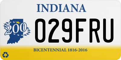 IN license plate 029FRU