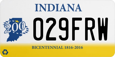 IN license plate 029FRW