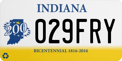 IN license plate 029FRY