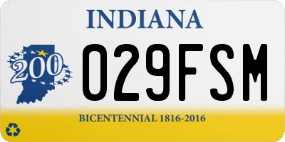 IN license plate 029FSM