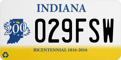 IN license plate 029FSW