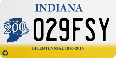 IN license plate 029FSY