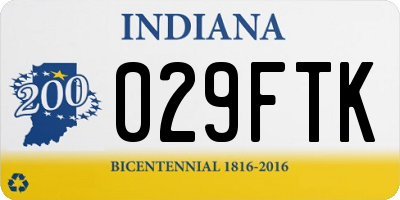 IN license plate 029FTK