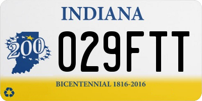 IN license plate 029FTT