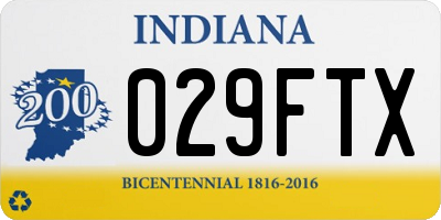 IN license plate 029FTX
