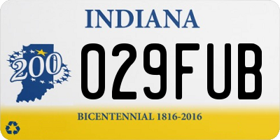 IN license plate 029FUB
