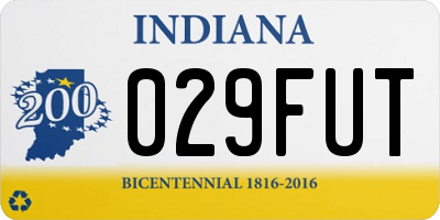 IN license plate 029FUT