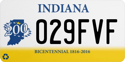 IN license plate 029FVF
