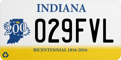 IN license plate 029FVL