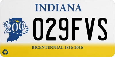 IN license plate 029FVS