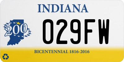 IN license plate 029FW